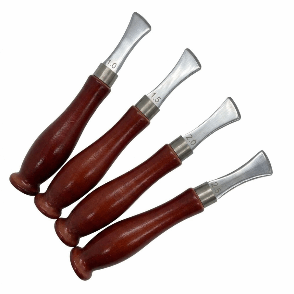 Leatherwork Edge Beveler - 4 buah Alat Pembuat Lekukan Tepi