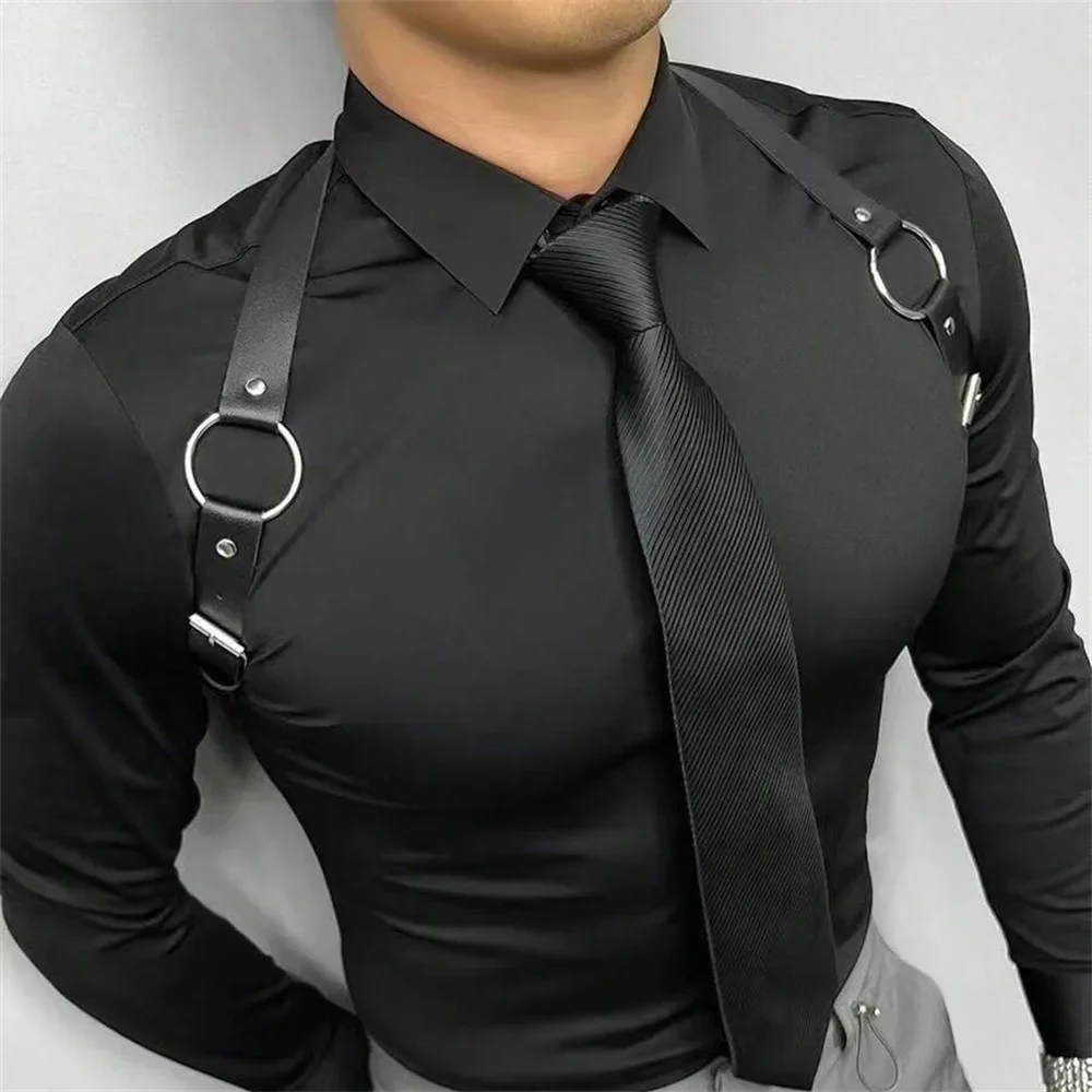 Leather Work Vest - Tali Selempang Dada Kulit PU untuk