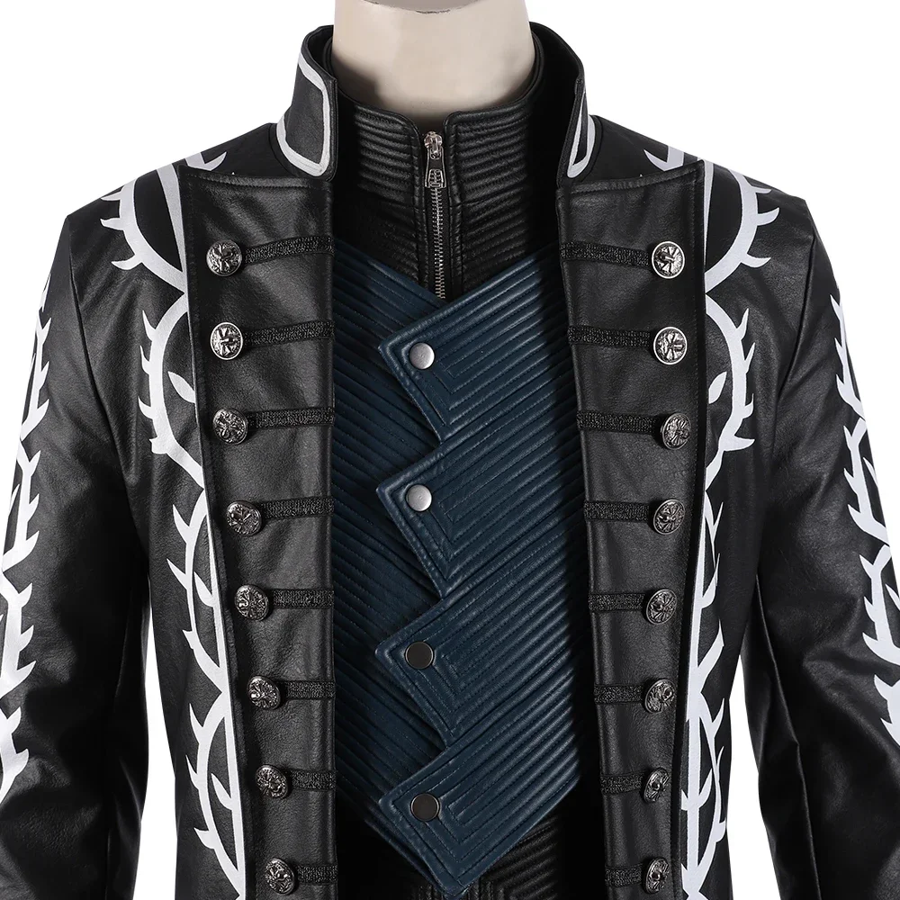Leather Work Vest - Kostum Cosplay Game DMC 5 Vergil