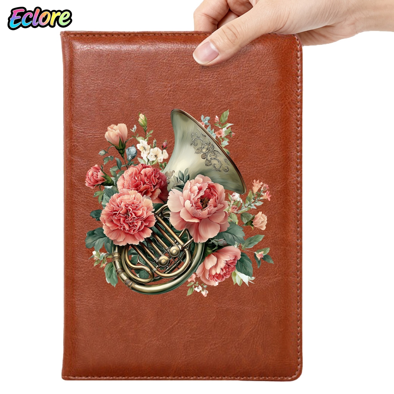 Leather Work Diary Covers - Jurnal Kulit PU Bermotif Bunga dengan