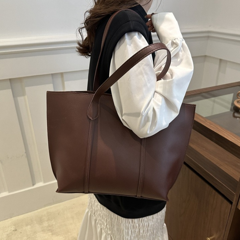 Leather Work Laptop Bag - Tas Selempang Kulit Imitasi Retro, Tas