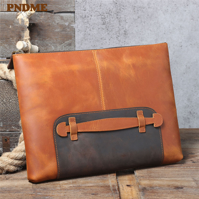 Leather Work Laptop Bag - Tas clutch pria berkapasitas besar dari