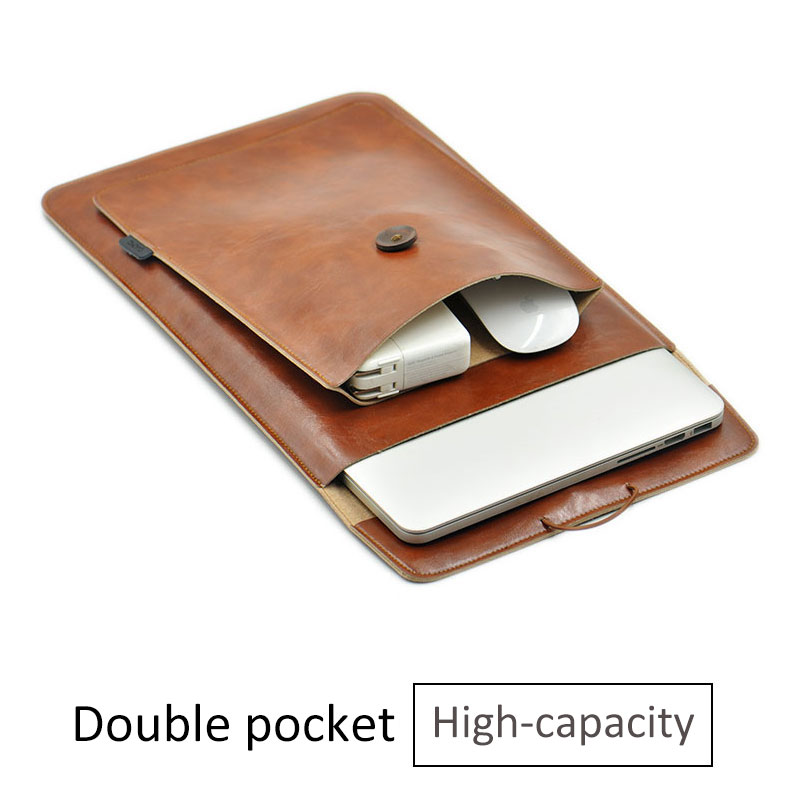 Leather Work Laptop Bag - Penutup Tas Laptop Kapasitas Tinggi Lapisan