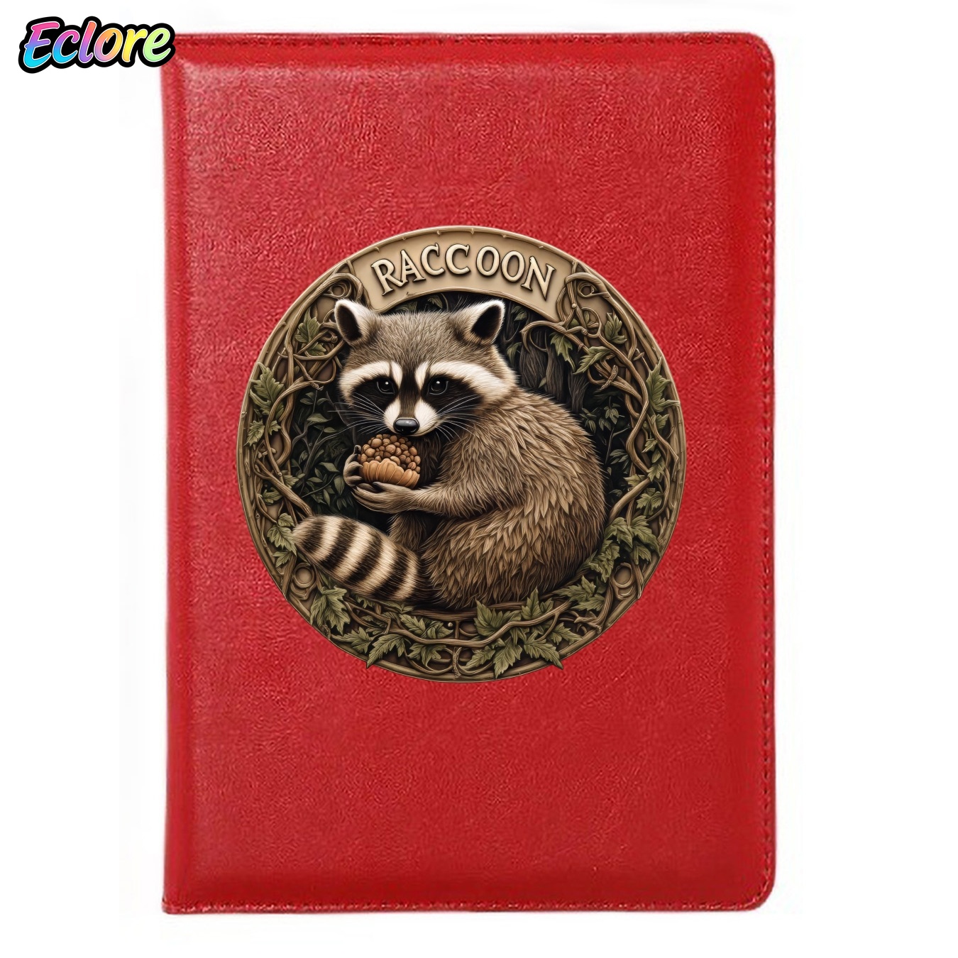 Leather Work Diary Covers - Jurnal Kulit Vintage dengan Ilustrasi Rakun,