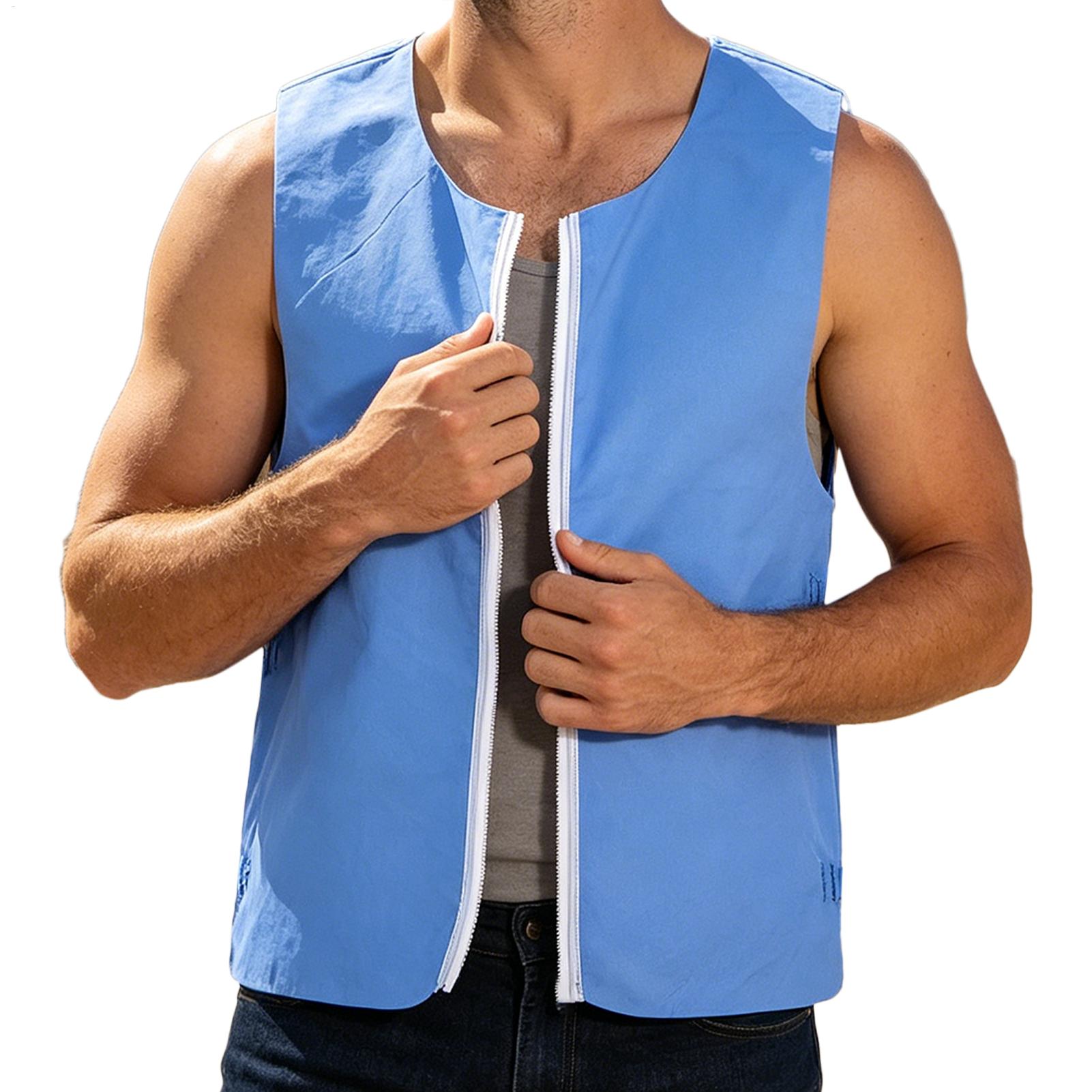 Leather Work Vest For Men - Rompi Pendingin Dapat Digunakan Kembali, Tahan