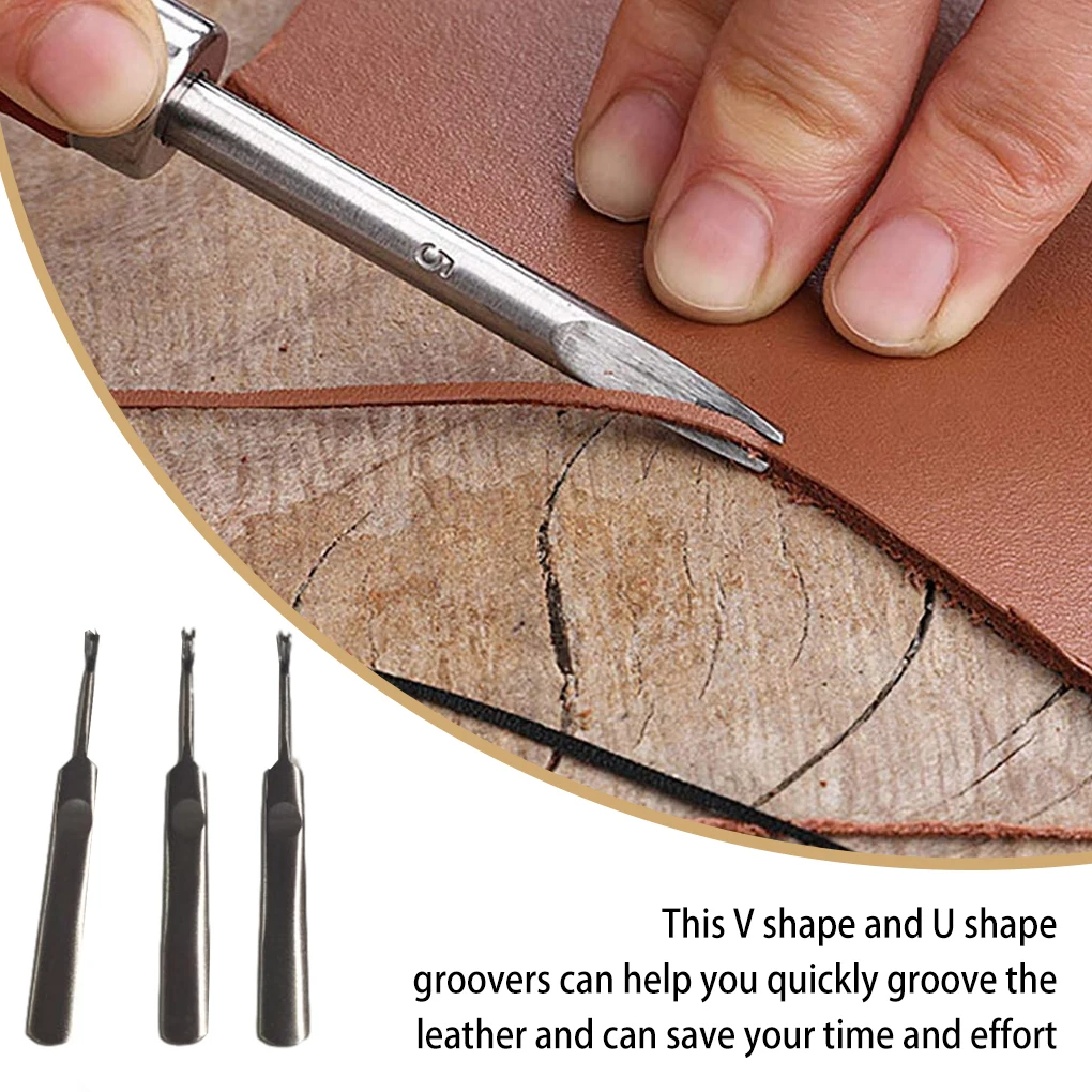 3Pcs Alat Pembuat Alur Kulit B - Leatherwork Edge Beveler ulasan dan harga