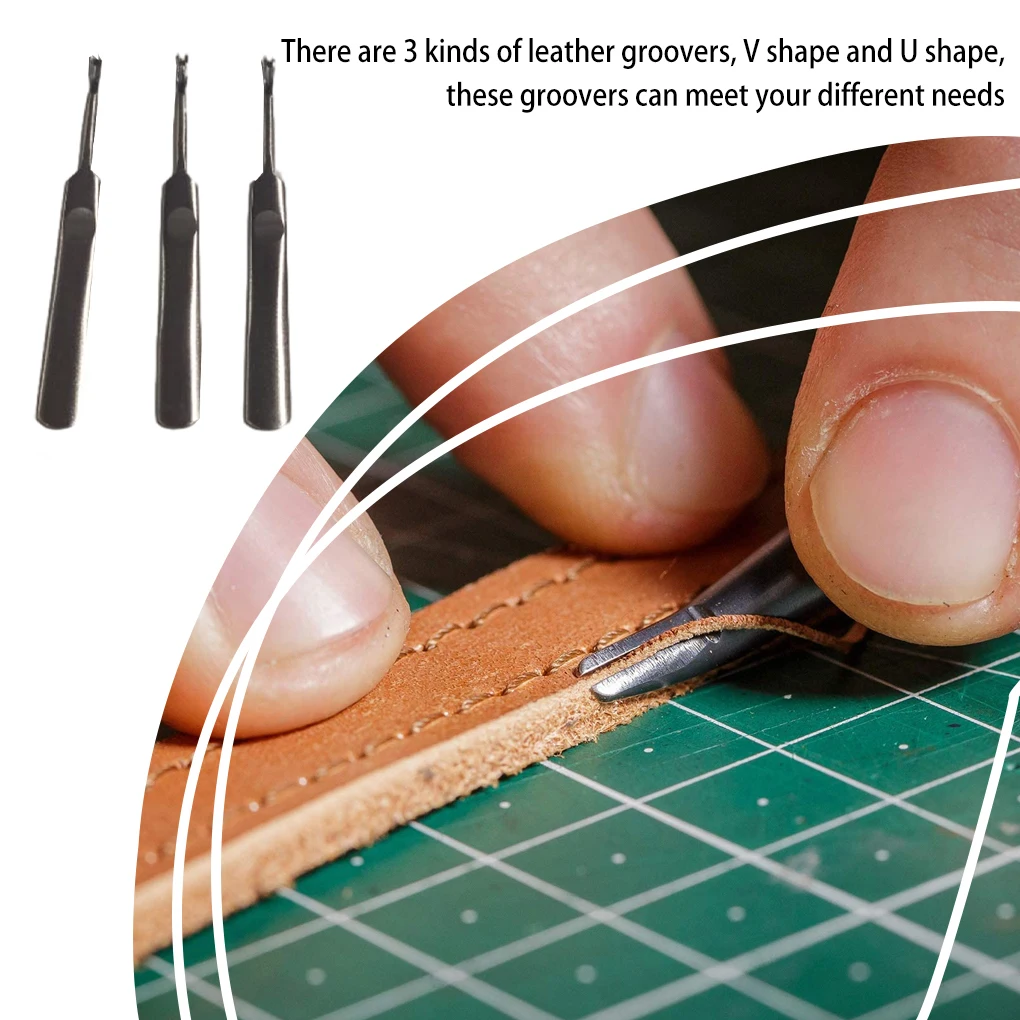 3Pcs Alat Pembuat Alur Kulit B - Leatherwork Edge Beveler ulasan dan harga