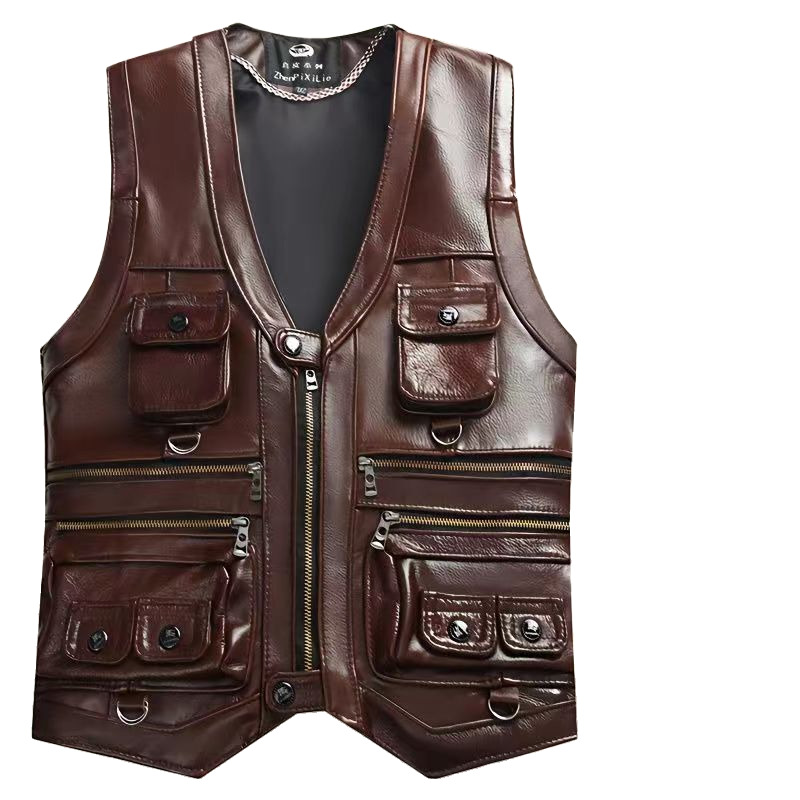 2023 rompi kulit sapi asli pri - Leather Work Vest ulasan dan harga