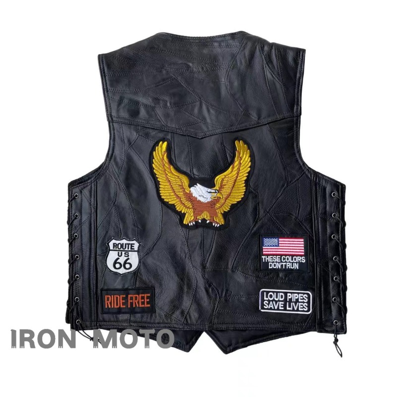 Rompi Motor Baru Pria Cafe Mot - Leather Work Vest ulasan dan harga