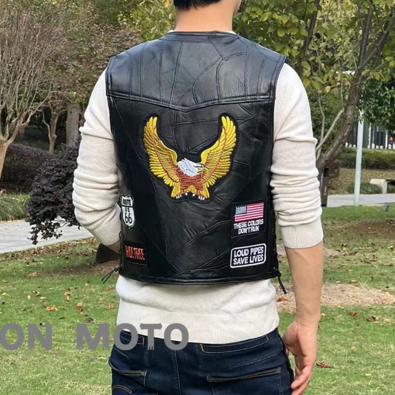 Rompi Motor Baru Pria Cafe Mot - Leather Work Vest ulasan dan harga