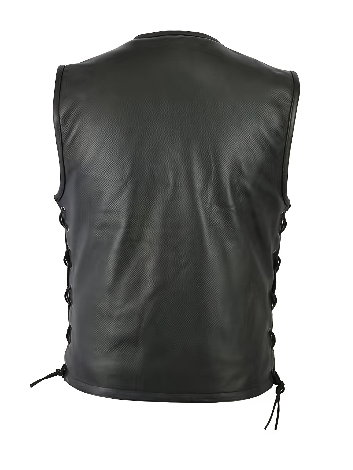Rompi Kulit Pria Warna Solid M - Leather Work Vest For Men ulasan dan harga