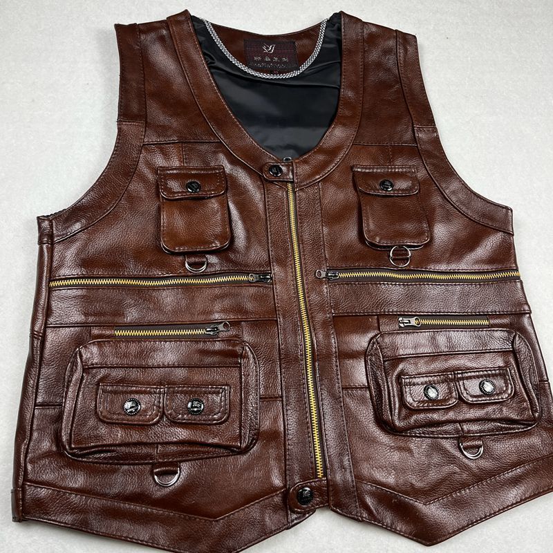 Rompi Kulit Asli Kulit Sapi Ro - Leather Work Vest ulasan dan harga