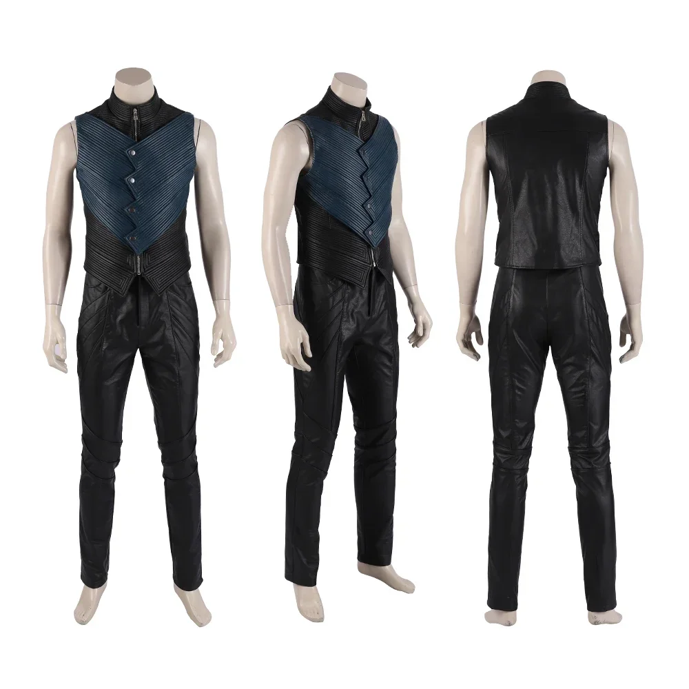 Kostum Cosplay Game DMC 5 Verg - Leather Work Vest ulasan dan harga