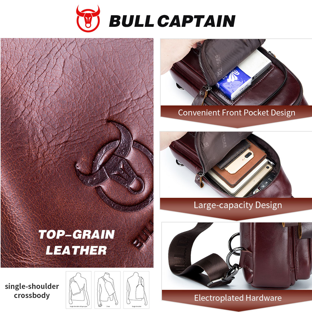 Tas Dada Kulit Asli BULLCAPTAI - Leather Work Laptop Bag ulasan dan harga