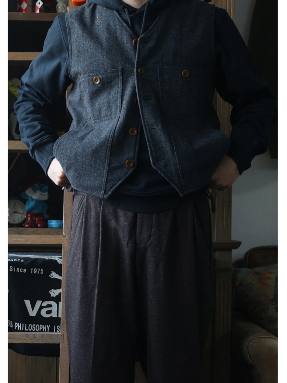 Rompi Kerja Wol Vintage Second - Leather Work Vest For Men ulasan dan harga