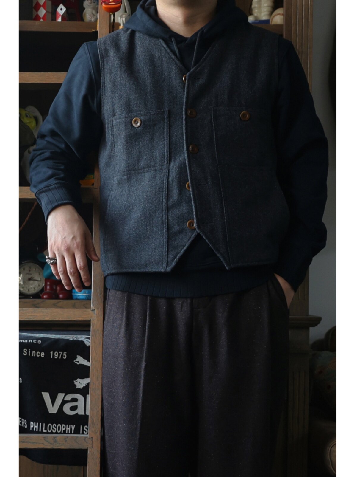Rompi Kerja Wol Vintage Second - Leather Work Vest For Men ulasan dan harga