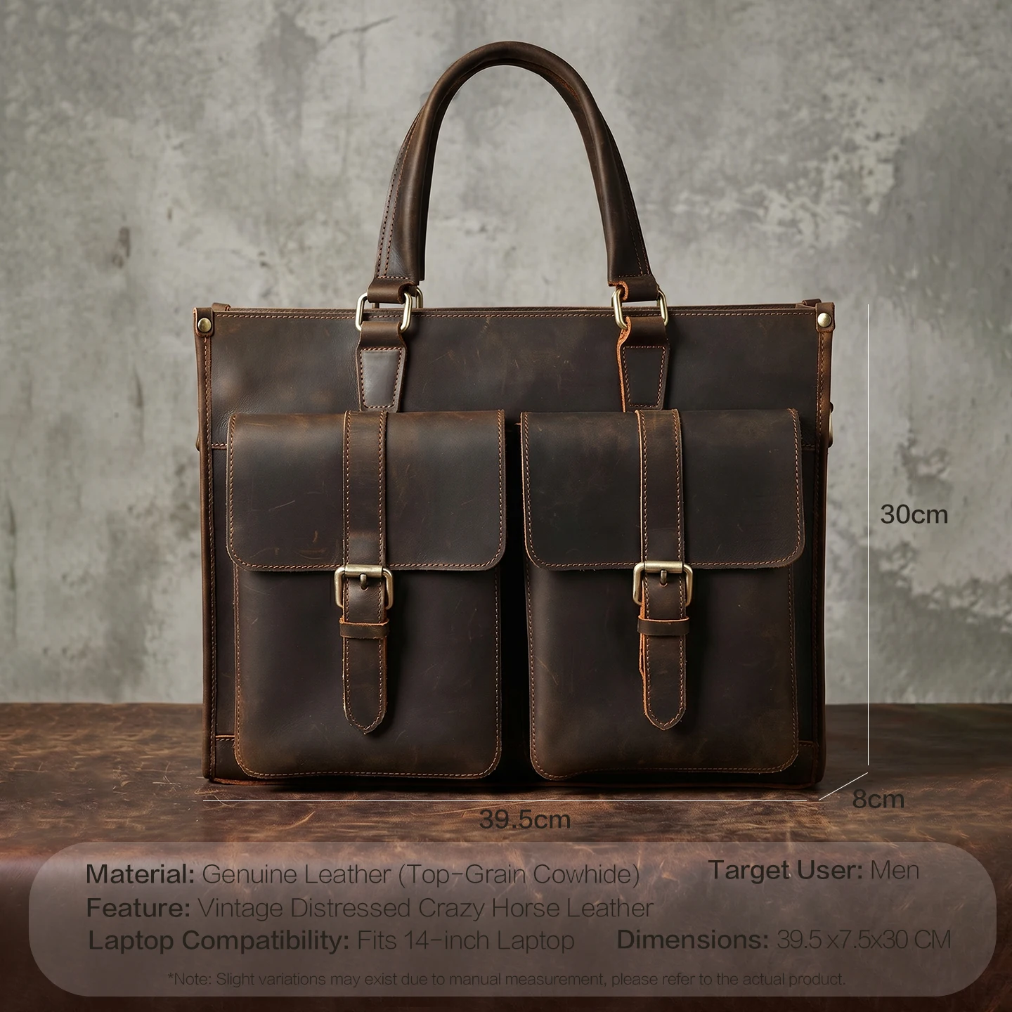 Tas Selempang Kulit Asli Vinta - Leather Work Laptop Bag ulasan dan harga