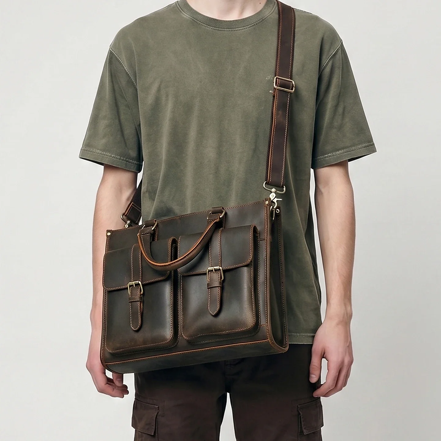 Tas Selempang Kulit Asli Vinta - Leather Work Laptop Bag ulasan dan harga
