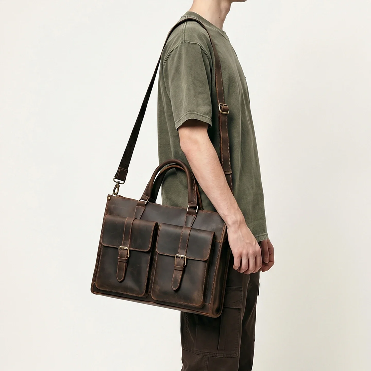 Tas Selempang Kulit Asli Vinta - Leather Work Laptop Bag ulasan dan harga