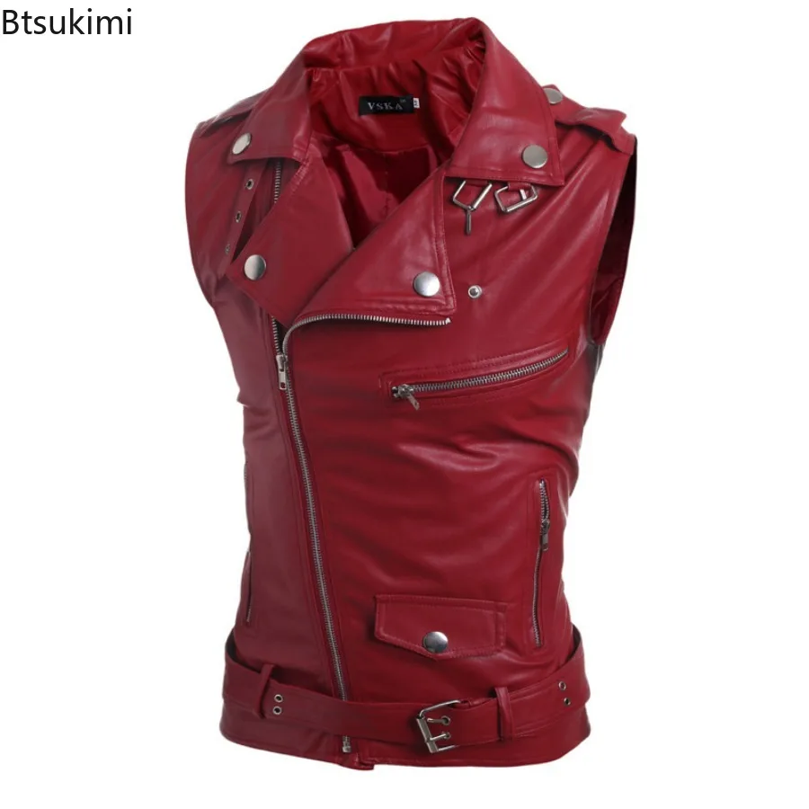 Rompi Kulit PU Kasual Pria 202 - Leather Work Vest ulasan dan harga