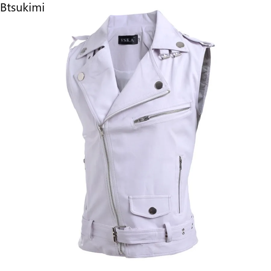Rompi Kulit PU Kasual Pria 202 - Leather Work Vest ulasan dan harga