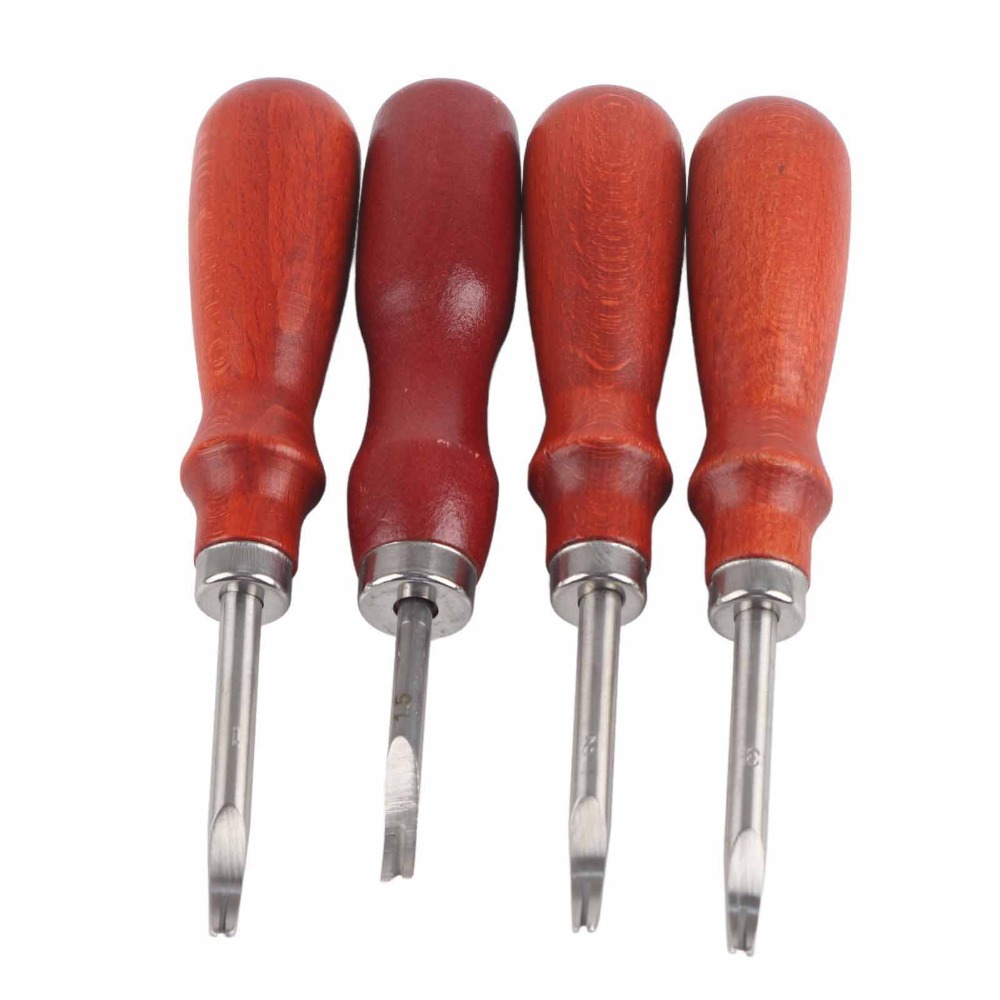 4 PCS Alat Pemotong Tepi Kulit - Leatherwork Edge Beveler ulasan dan harga
