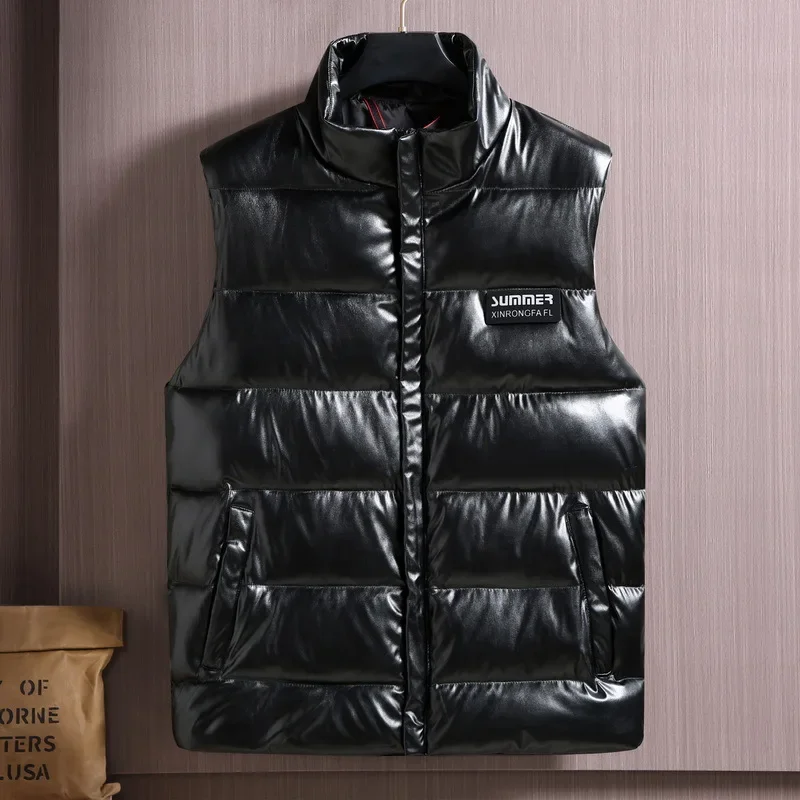 Jaket Tanpa Lengan Ukuran Plus - Leather Work Vest For Men ulasan dan harga