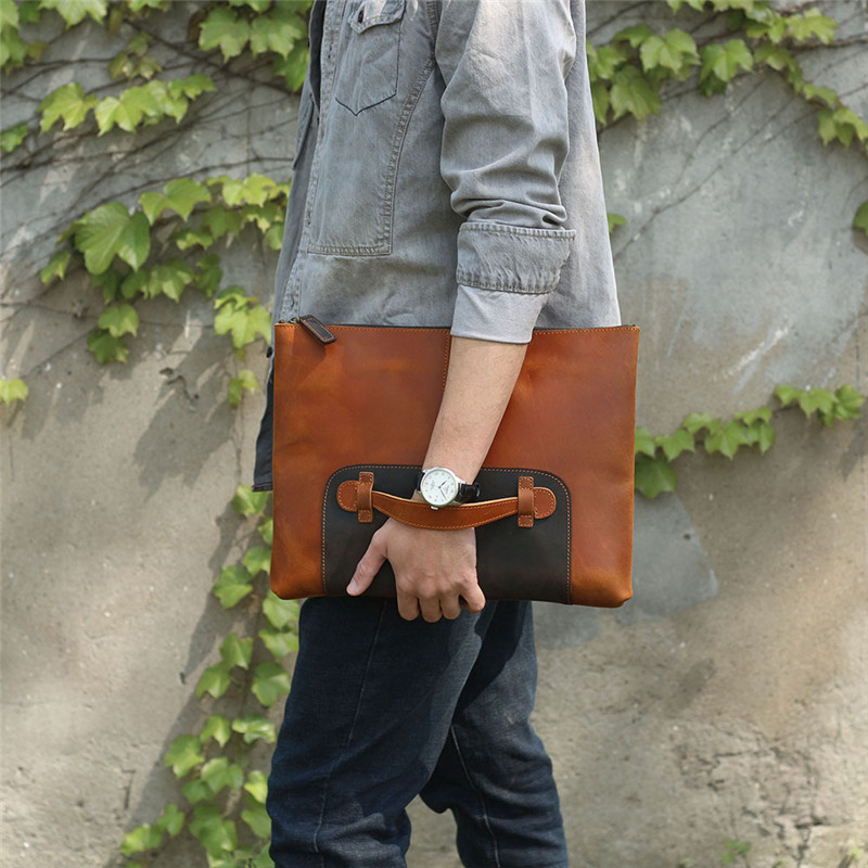 Tas clutch pria berkapasitas b - Leather Work Laptop Bag ulasan dan harga
