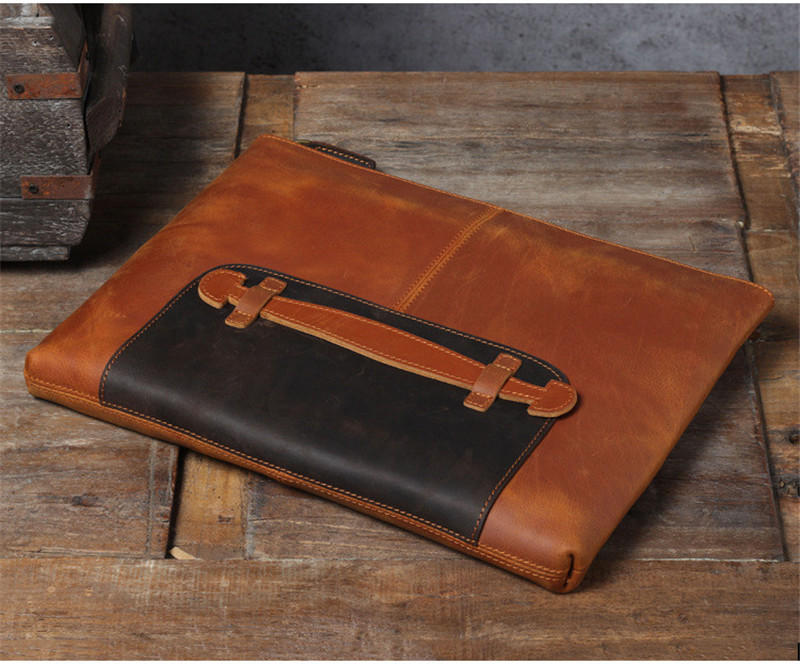 Tas clutch pria berkapasitas b - Leather Work Laptop Bag ulasan dan harga