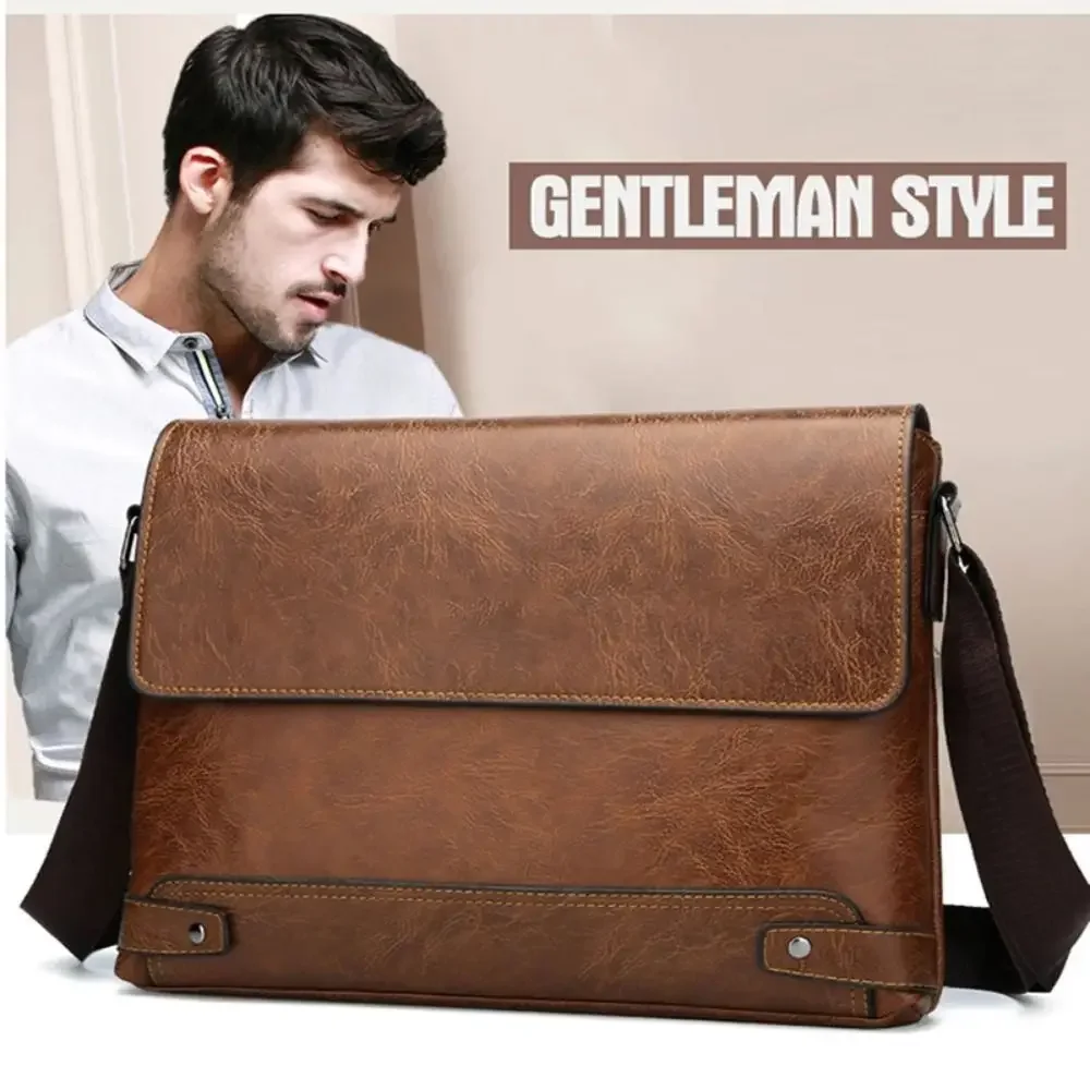 Tas jinjing kulit PU pria, Bos - Leather Work Laptop Bag ulasan dan harga