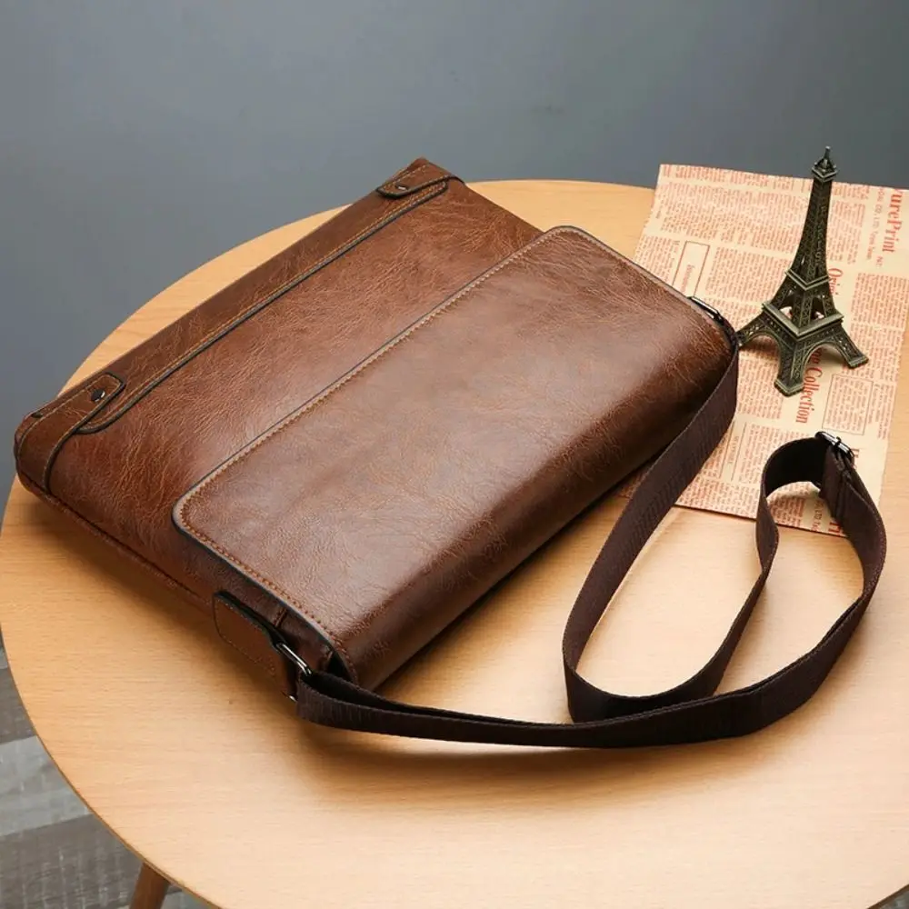 Tas jinjing kulit PU pria, Bos - Leather Work Laptop Bag ulasan dan harga