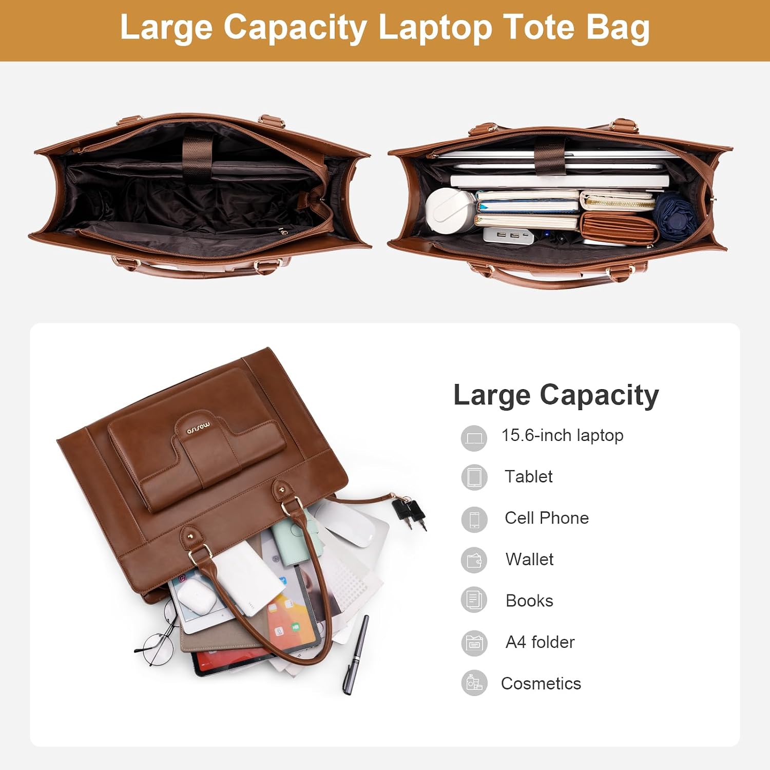 Tas Jinjing Laptop MOSISO untu - Leather Work Laptop Bag ulasan dan harga