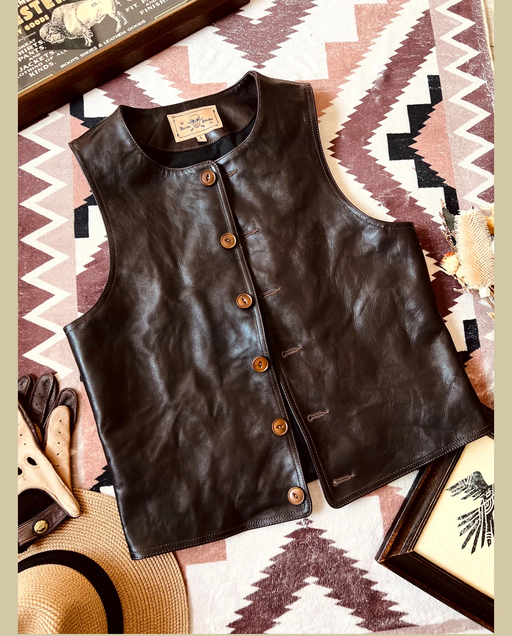 YR! Gratis pengiriman. Japan V - Leather Work Vest For Men ulasan dan harga