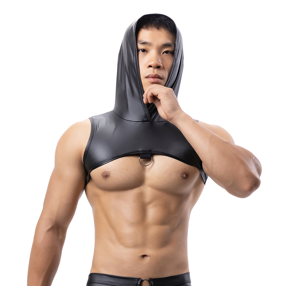 Tank Top Kebugaran Bertudung K - Leather Work Vest ulasan dan harga