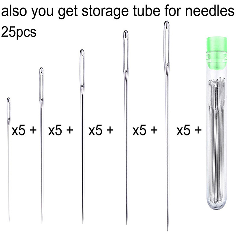25 buah jarum jahit mata besar - Leatherwork Needles ulasan dan harga