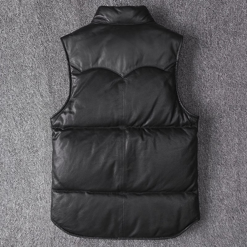 Jaket Kulit Slim Fit Pria, Rom - Leather Work Vest ulasan dan harga