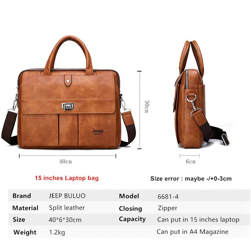 Tas Kulit Pria Jeep Buluo, Tas - Leather Work Laptop Bag ulasan dan harga