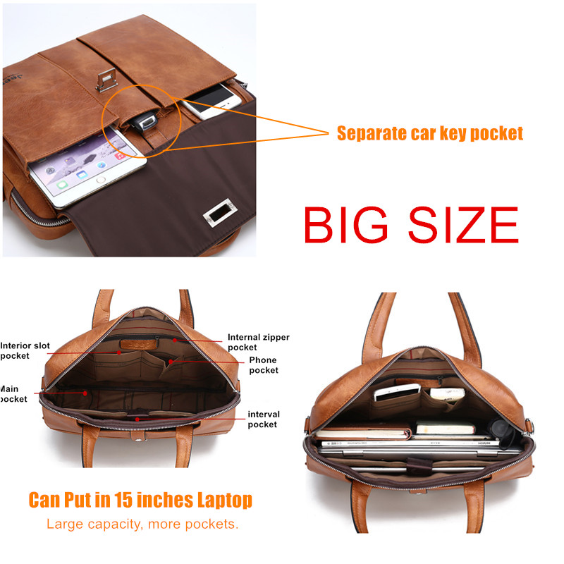 Tas Kulit Pria Jeep Buluo, Tas - Leather Work Laptop Bag ulasan dan harga