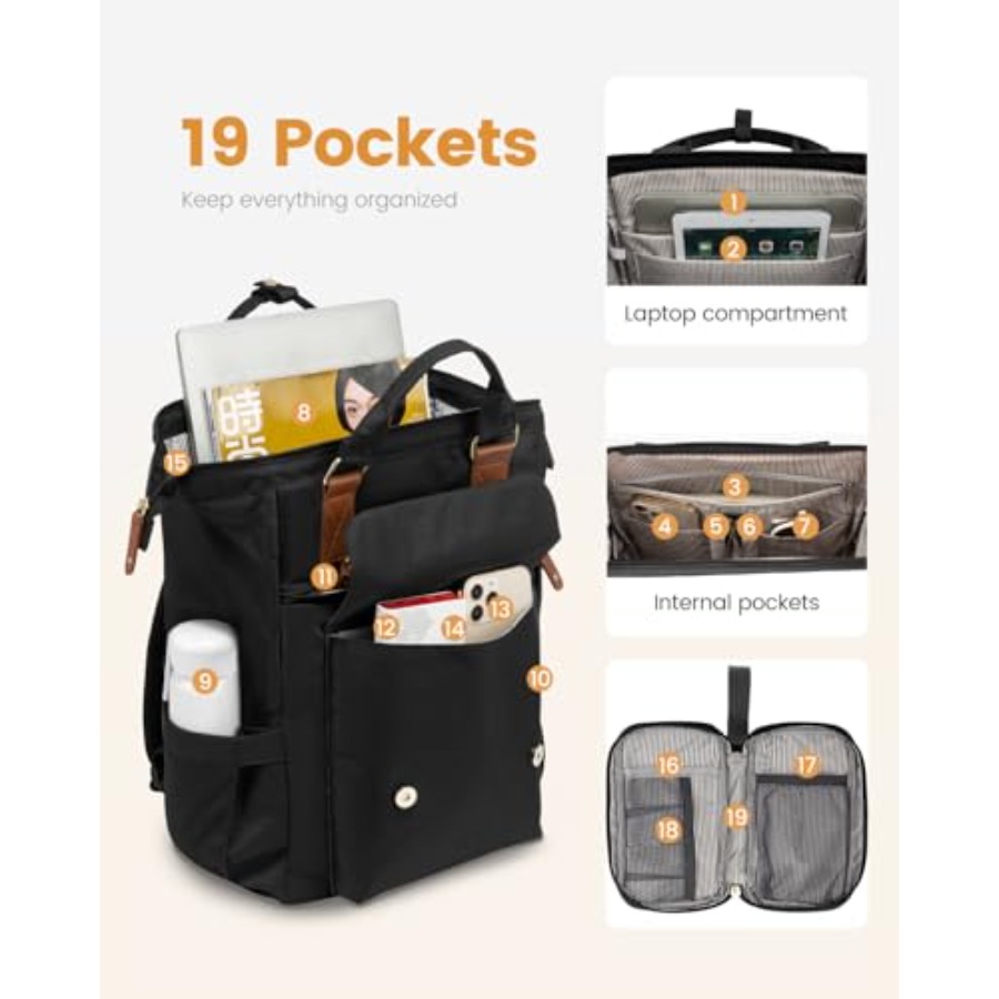 Tas Ransel Laptop untuk Wanita - Leather Work Laptop Bag ulasan dan harga