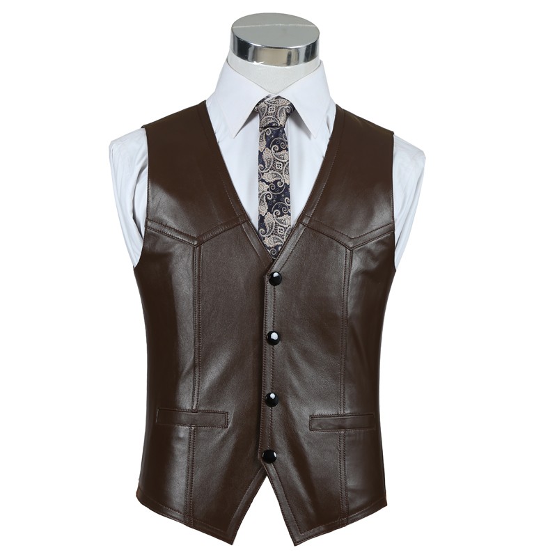Rompi Kulit Domba Kulit Asli J - Leather Work Vest For Men ulasan dan harga