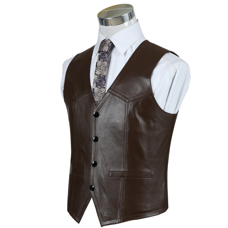 Rompi Kulit Domba Kulit Asli J - Leather Work Vest For Men ulasan dan harga