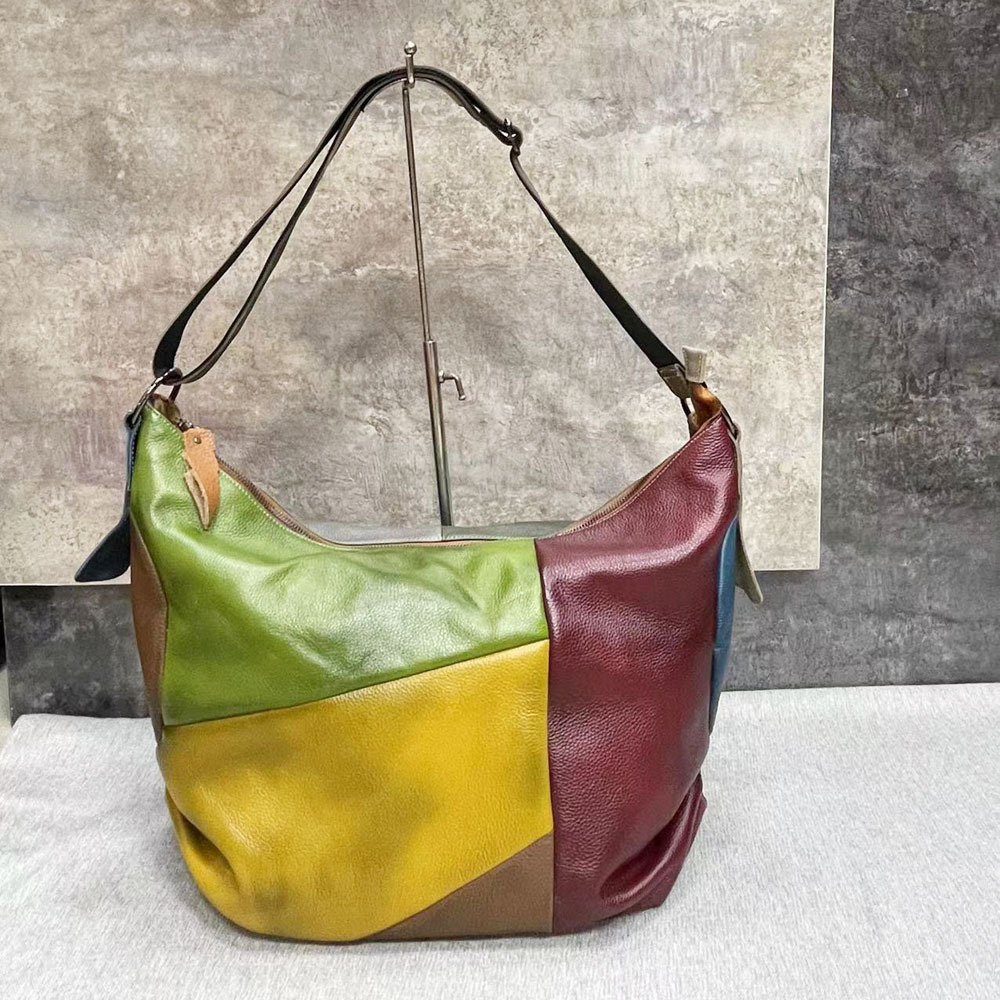 Patchwork Kulit Sapi Kulit Tas - Leather Work Laptop Bag ulasan dan harga